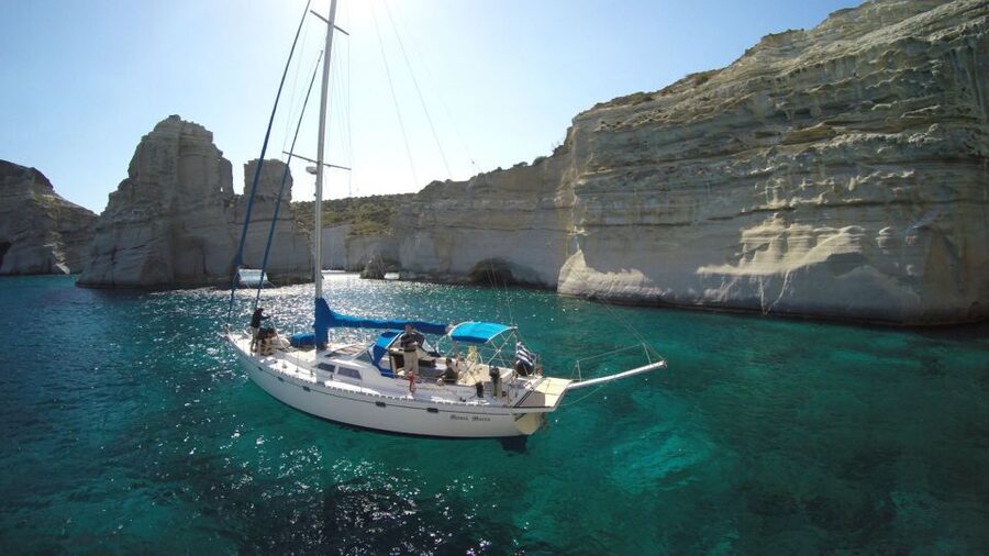 Adamas: Kleftiko Sailing Day Trip with Snorkeling and Lunch - Sykia Cave and the rugged west coast