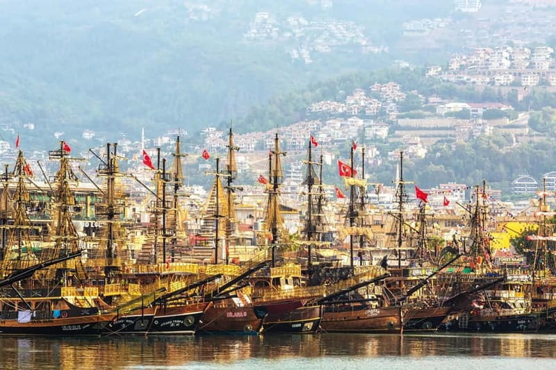 Alanya: Pirate Boat with Transfer, Lunch & Soft Drinks - Setting sail from Alanya Harbor
