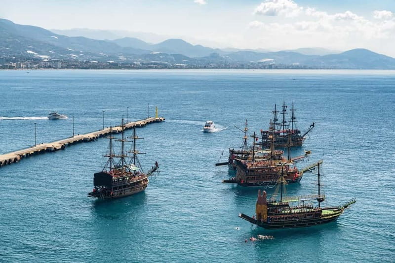 Alanya: Pirate Boat with Transfer, Lunch & Soft Drinks - Three swim stops in clear Mediterranean water