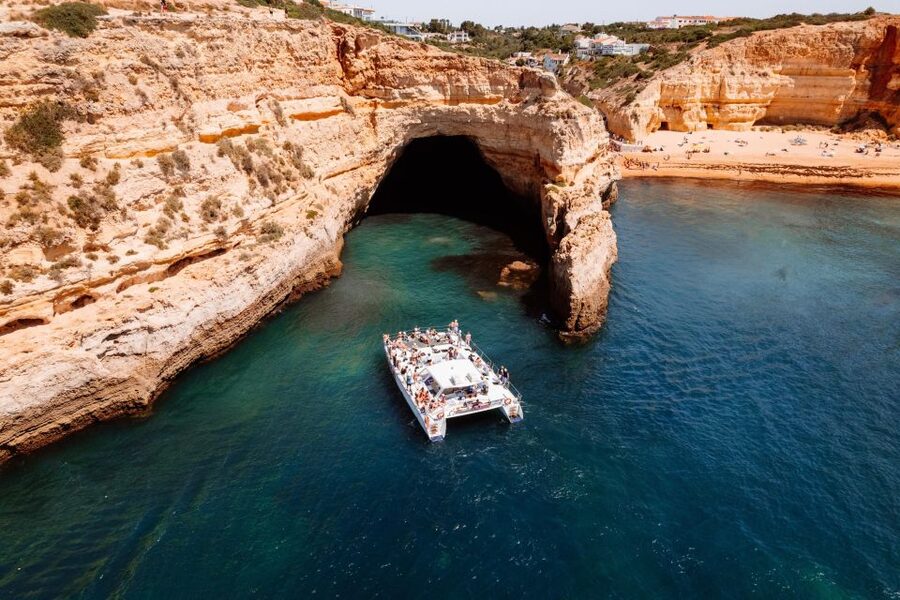 Albufeira: Caves and Coastline Catamaran Cruise to Benagil - From Albufeira Marina to São Rafael