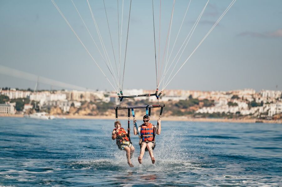 Albufeira: Parasailing Boat Trip - Leaving Albufeira Marina for the open water