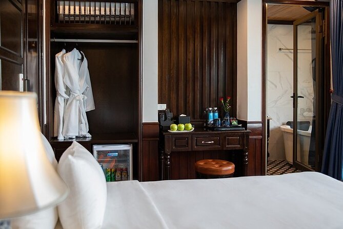 All-Inclusive 2 Day/1 Night Halong Luxury Cruise, Meals, Cave, Kayaking,Swimming - Boarding at noon and settling into your cabin
