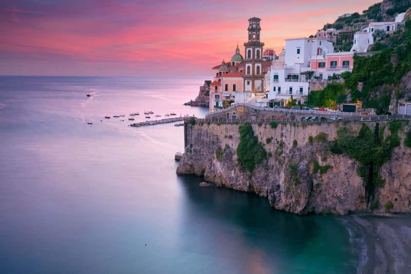 Amalfi Coast: Sunset Boat Tour with Fruit & Drinks - Swimming near Praiano as Positano turns gold