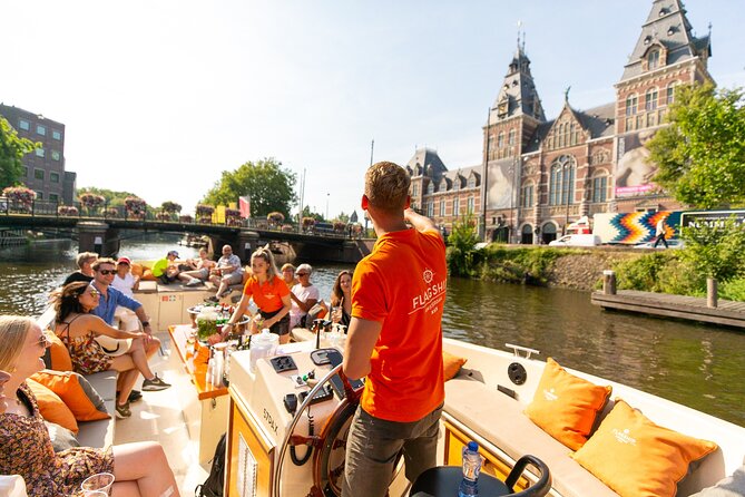 Amsterdam Luxury Canal Cruise + Unlimited Drinks & Bites option - What the electric boat and seating are really like
