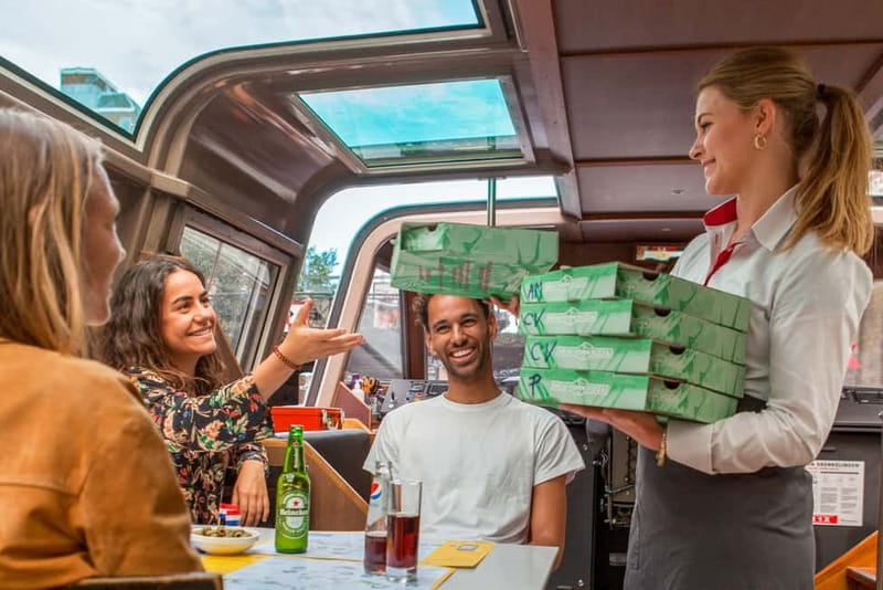 Amsterdam: Original Pizza Dinner Cruise + Unlimited Drinks - Along Brouwersgracht and Prinsengracht