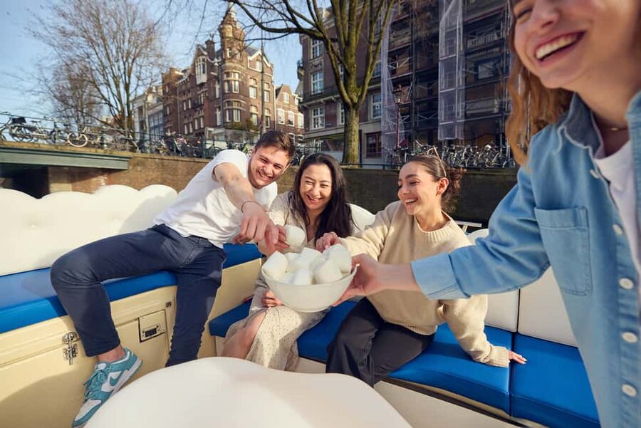 Amsterdam: Smoke & Cruise on covered Cannabis Boat With Bar - Centraal Station and Oudeschans