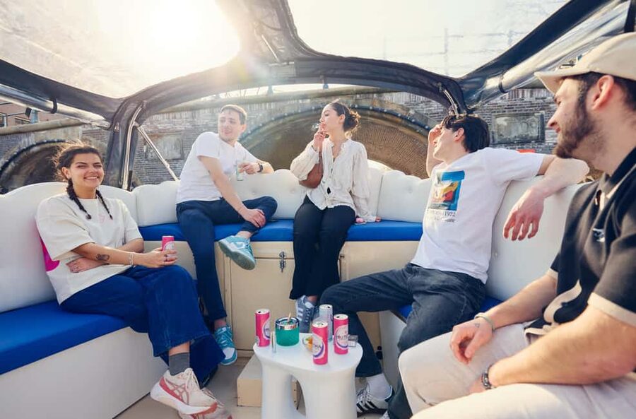Amsterdam: Smoke & Cruise on covered Cannabis Boat With Bar - The smoke-friendly atmosphere and onboard bar