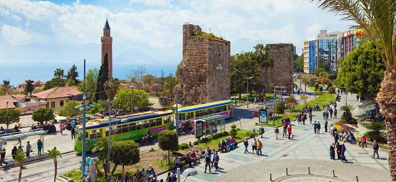 Antalya: Old City Tour w/Boat Trip, Cable Car & Waterfalls - Upper Düden: water, trees, and cave viewpoints