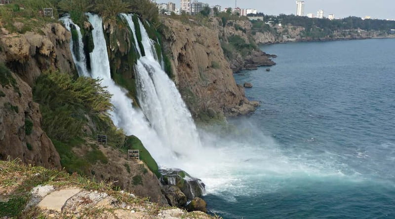 Antalya: Old City Tour w/Boat Trip, Cable Car & Waterfalls - Lower Düden and the Mediterranean cliffs