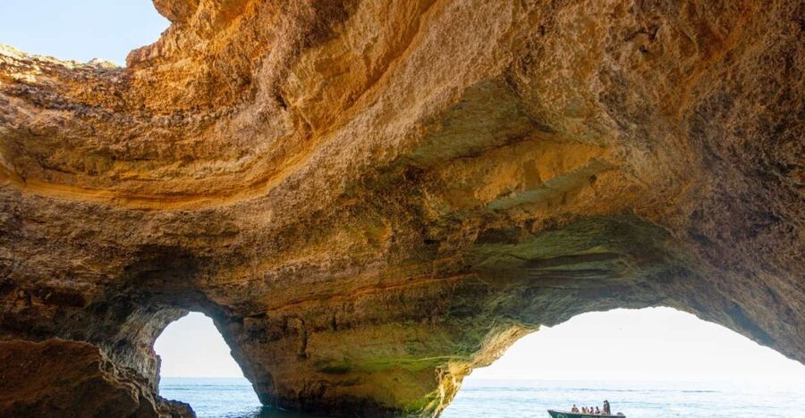 Armação de Pêra: Benagil Caves and Secret Beaches Boat Trip - Albandeira brings more rock formations and narrow entrances