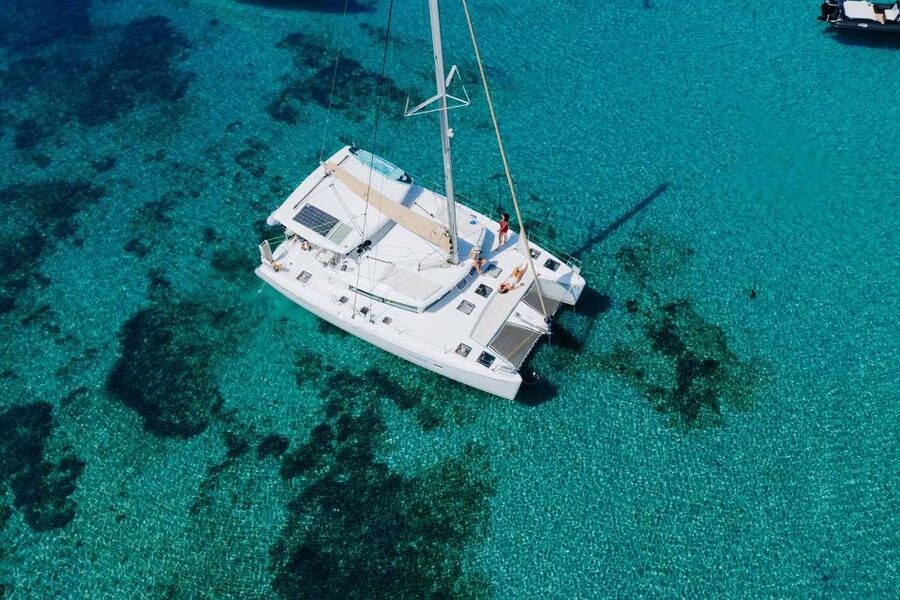 Athens: Catamaran Cruise with Fresh Lunch and Wine - Hydroussa: your first swim in open water