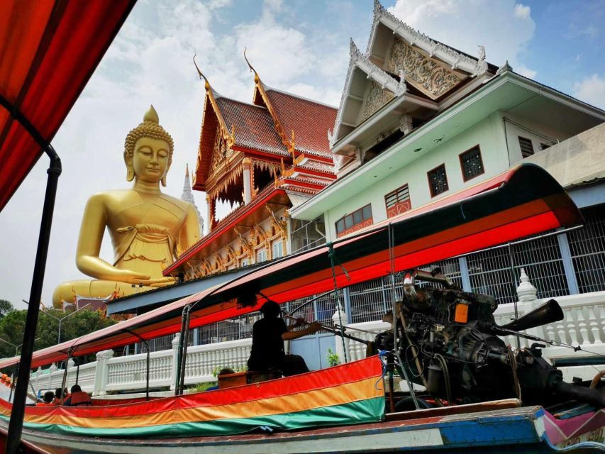 Bangkok: Canal Boat Tour, Big Buddha & Artist's House - Seeing the giant seated Buddha from the water