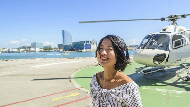 Barcelona: Helicopter Flight & Heliport Boat Transfer - From the Old Town to the Eixample grid