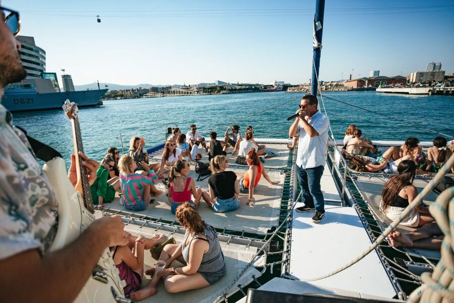 Barcelona: Sunset Catamaran Cruise with Live Music - The sail along Barcelona’s coast