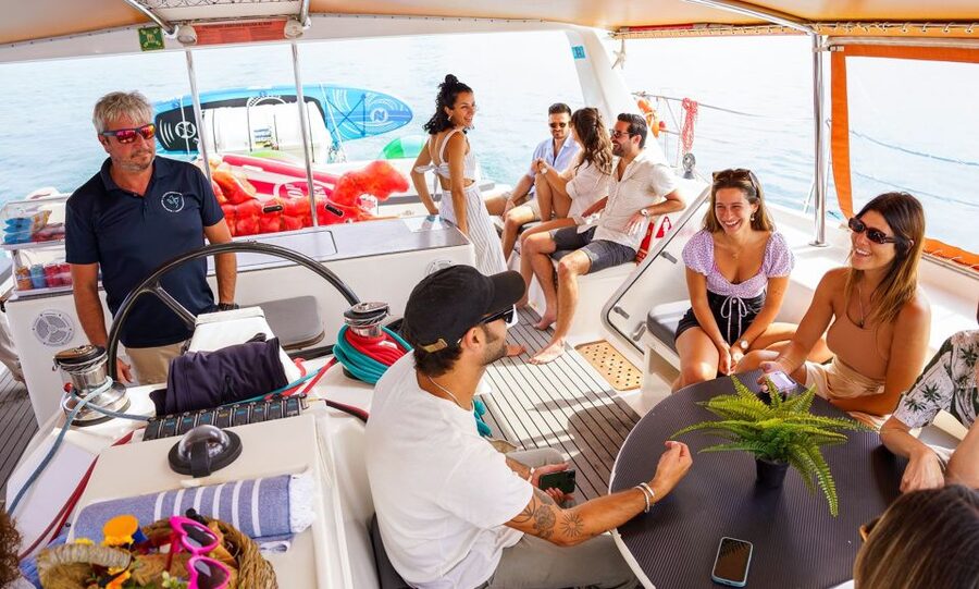 Barcelona: Sunset or Day Catamaran Cruise with Tapa & Drink - The sunset option and Barcelona from the water