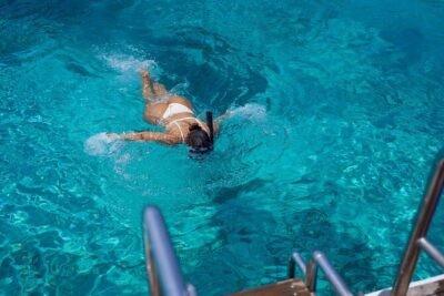 Blue Lagoon (Akamas) Bus & Boat Tour with Water Slide from Paphos