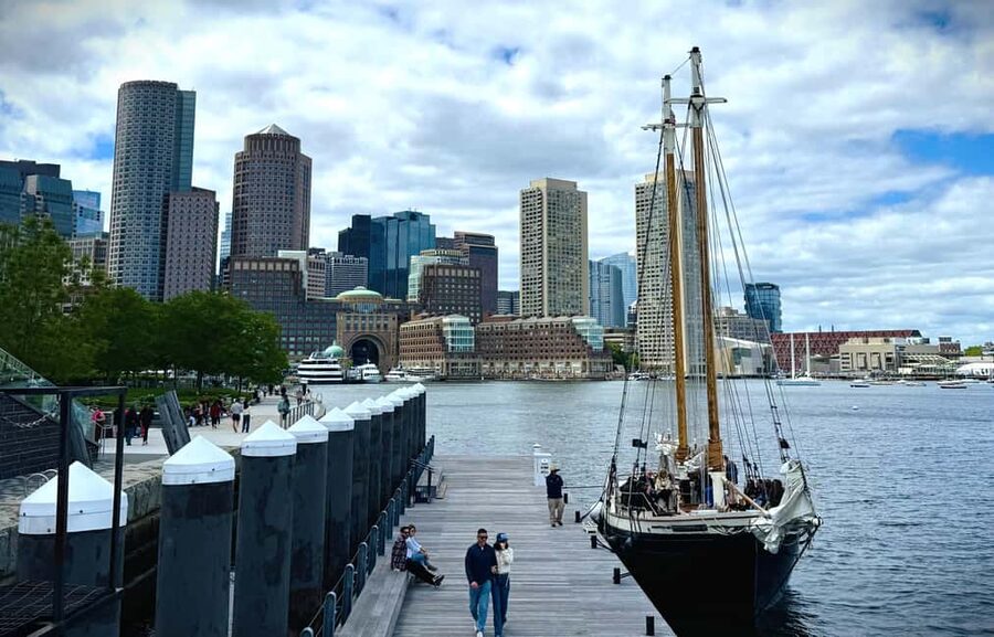Boston: Tall Ship Harbor Sail - A relaxed bar, with Boston beer onboard