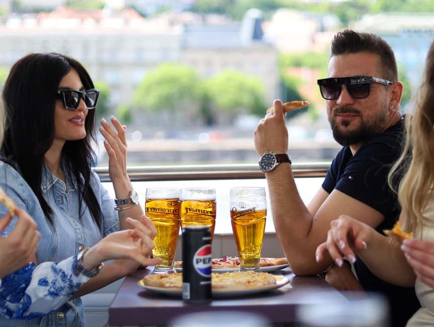 Budapest: Catamaran Pizza Cruise - South to the National Theatre and Müpa