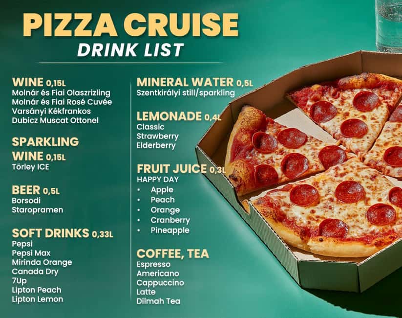 Budapest: Catamaran Pizza Cruise - Pizza, drinks, and the onboard setup