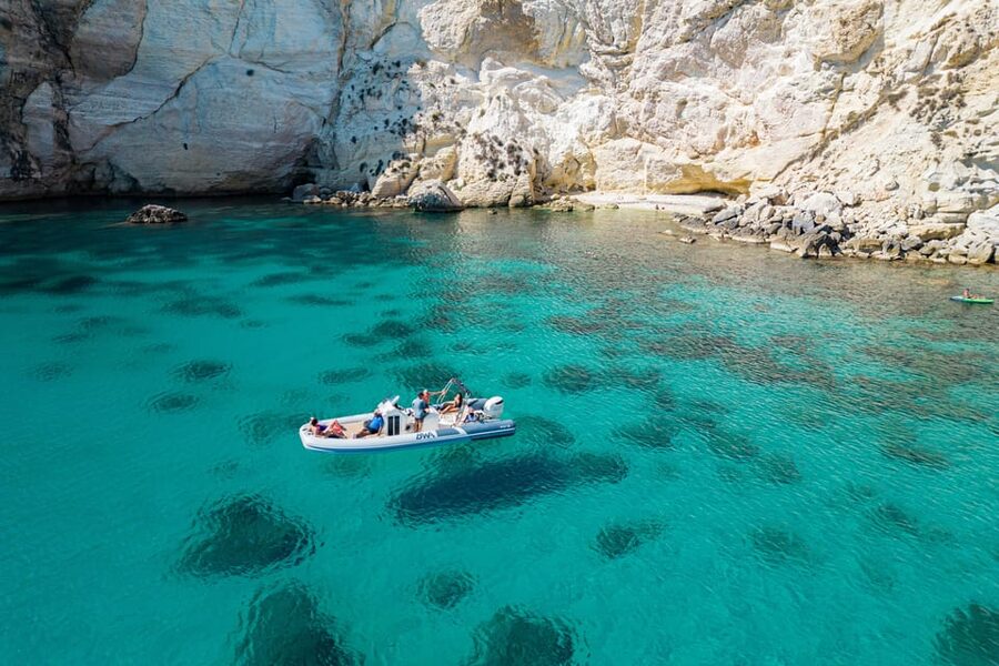 Cagliari: Zodiac Boat Tour, 3-4 SwimStops, Wine & Snorkeling - Leaving Marina Piccola and passing Poetto