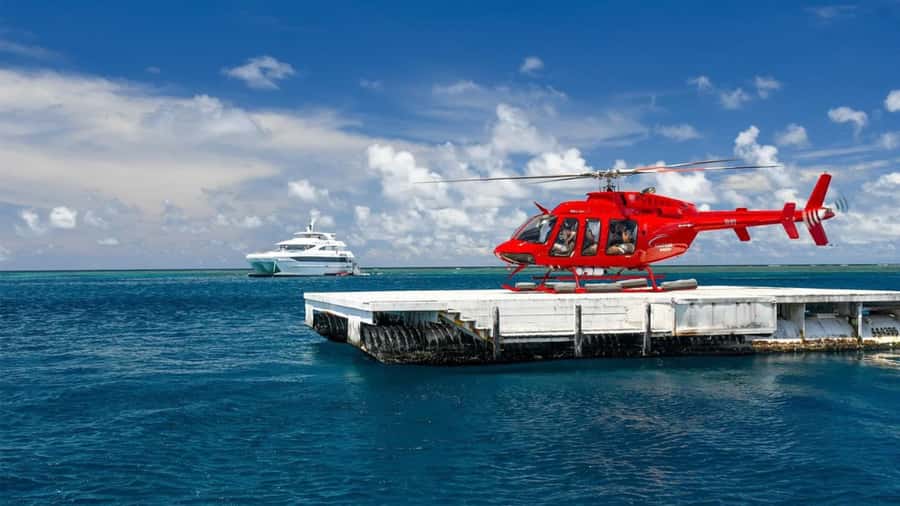 Cairns: Great Barrier Reef Cruise & Scenic Helicopter Flight - A BBQ lunch with a view