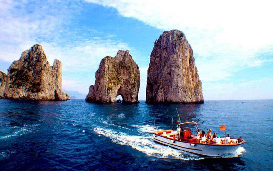 Capri: Island Boat Tour with Blue Grotto Stop - White Grotto, Natural Arch, and Casa Malaparte