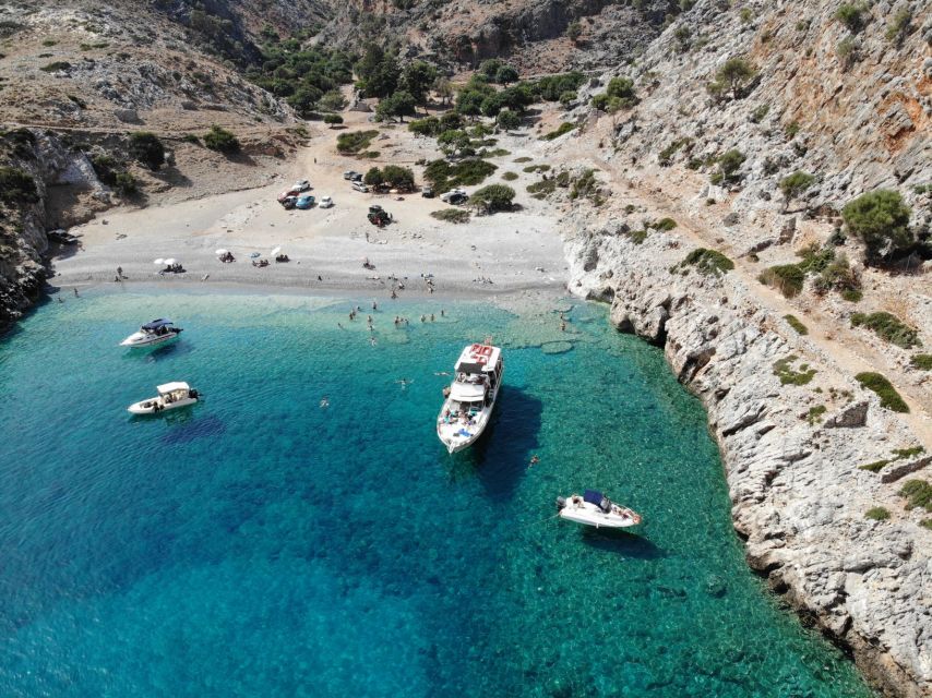 Chania: Menies Beach & Chironisia Bay Cruise with Snorkeling - Menies Beach: swimming, ruins, and WWII relics