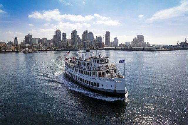 City Cruises San Diego: Best of the Bay Scenic Harbor Tour - Leaving Pier 2 beside the historic ships
