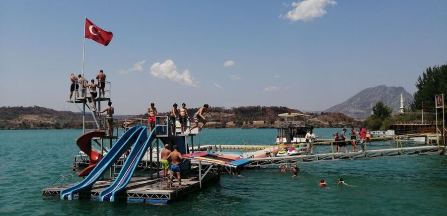 City of Side: Green Canyon Jeep Tour, Boat Trip & Waterfall - The Green Lake boat trip and swimming stop
