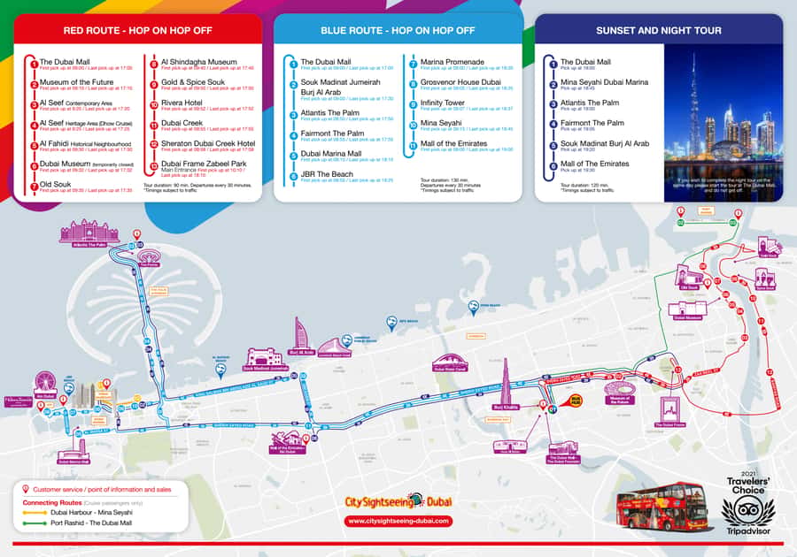 City Sightseeing Dubai Hop-On Hop-Off Bus Tour & Dhow Cruise - The sunset and night tour at 6pm