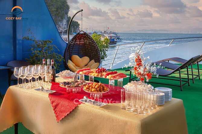 Cozy Bay Halong 5-Star Day Cruise, Buffet, Cave, Kayak, Swimming - Buffet lunch aboard the boat