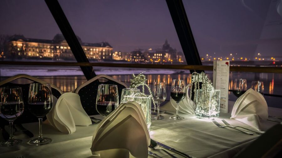 Dresden: Evening River Cruise with Dinner - Passing the Blue Wonder Bridge