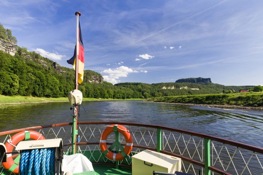 Dresden: Königstein Fortress Paddle Steamer Cruise - The sandstone cliffs of Saxon Switzerland