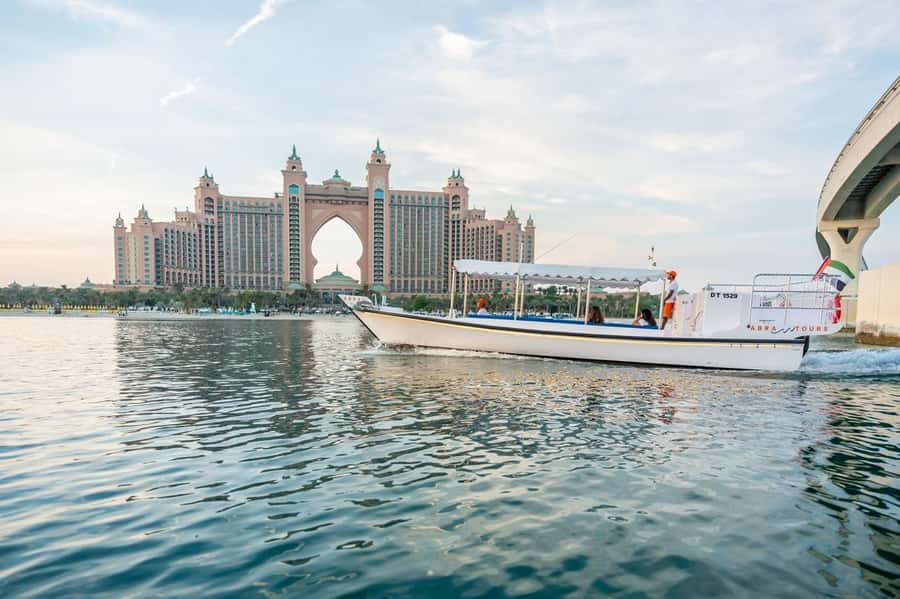 Dubai: Abra Boat Tour in Atlantis, Palm, Ain Dubai & Marina - Dubai Harbour and the approach to Palm Jumeirah
