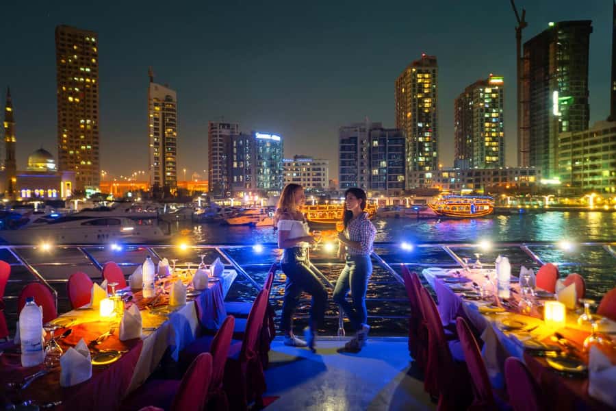 Dubai: Big Bus Panoramic Night Tour & Optional Dinner Cruise - Dubai Harbour, Jumeirah Lakes Towers, and the Palm