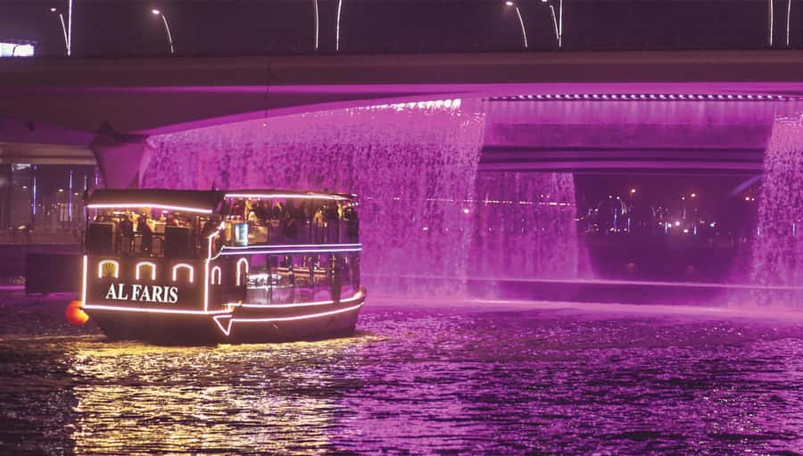 Dubai: Water Canal Cruise and La Perle Show with Dinner - Finding Al Faris Floating Restaurant at Dubai Festival City