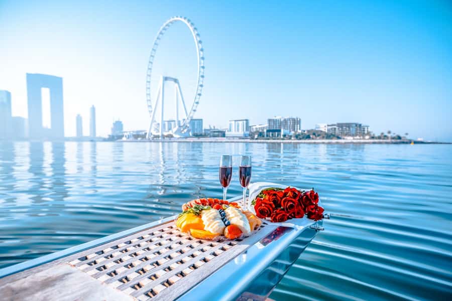 Dubai Yacht Tour - Boat Trip upto 12 guests Private event - Umm Suqeim and Burj Al Arab at Sunset