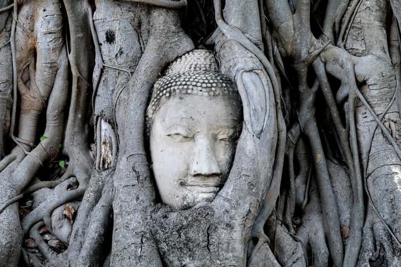 From Bangkok: Ayutthaya Heritage Tour with Sunset Boat Ride - Wat Yai Chai Mongkhon and its long rows of Buddhas