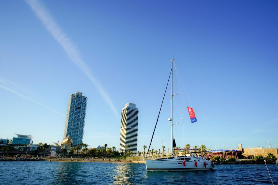 From Barcelona: E-Bike and Sailing Tour with Wine Tastings - Riding from Barcelona toward Alella