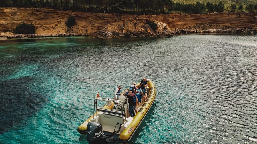 From Can Picafort: Dolphin Watching and Cave Boat Trip - The speedboat ride is part of the attraction