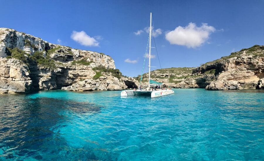From Colònia de San Jordi : Catamaran Cruise to Es Trenc - Barbecue Lunch With a View