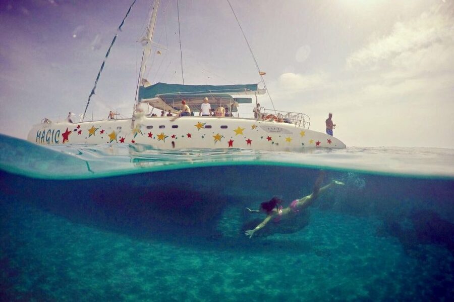 From Colònia de San Jordi : Catamaran Cruise to Es Trenc - The First Swim Stop Near Es Trenc