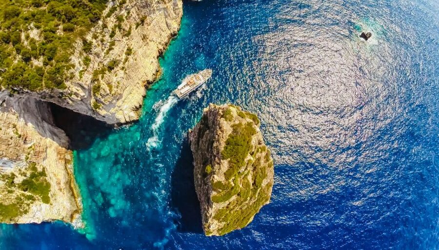 From Corfu: Day Cruise to Paxos, Antipaxos, and Blue Caves - The boat, guides, and onboard mood