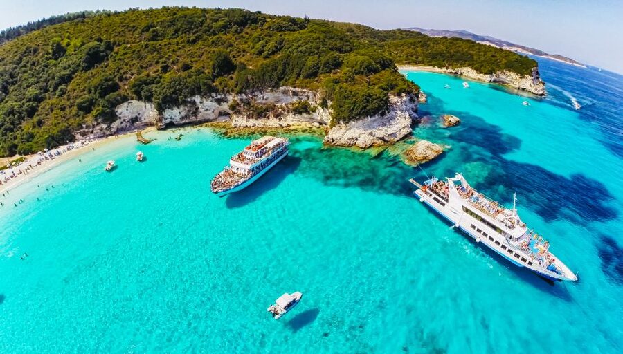 From Corfu: Day Cruise to Paxos, Antipaxos, and Blue Caves - The Blue Caves of Paxos, seen from the water