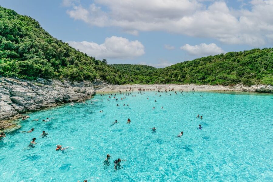 From Corfu Island: Antipaxos & Paxos Blue Caves Boat Cruise - Antipaxos: the clearest water of the day