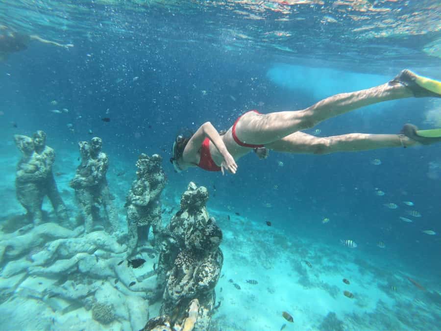 From Gili Air/Trawangan: Glass-Bottom Boat with Snorkeling - Coral Garden, statues, and Bongkas Reef