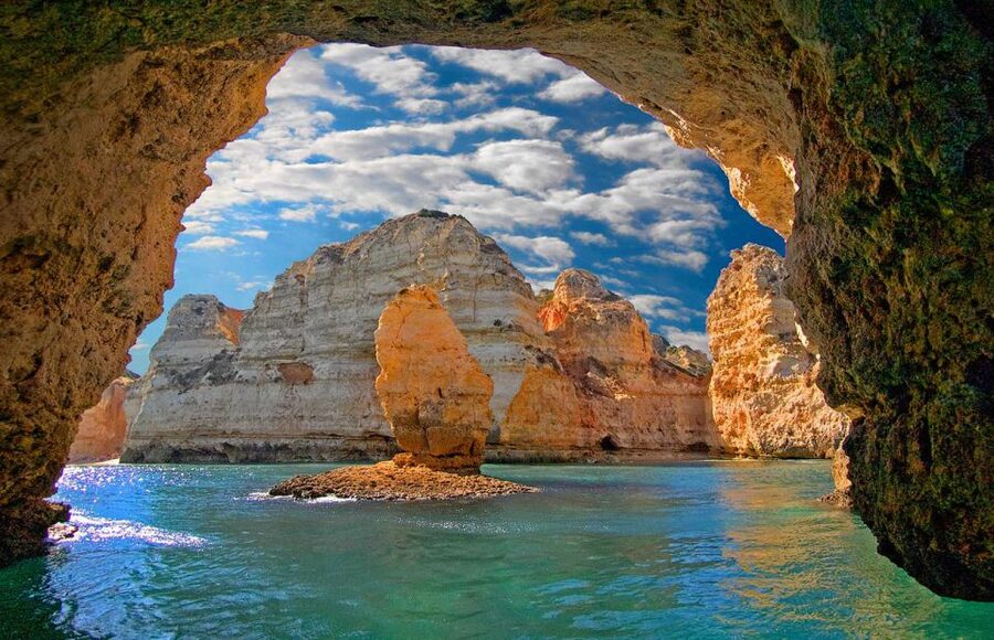 From Lagos: Cruise to the Caves of Ponta da Piedade - Leaving Lagos Marina for the Algarve coast