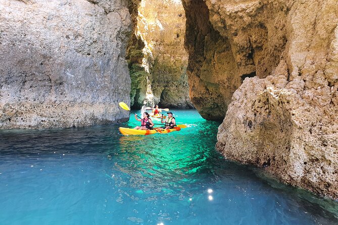 From Lagos: Kayak Tour of Ponta da Piedade Caves on Catamaran - Paddling through the cliffs and caves