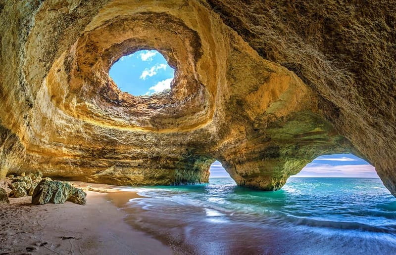 From Lagos: Scenic Cruise to the Benagil and Carvoeiro Caves - Carvoeiro caves and the sandstone coast