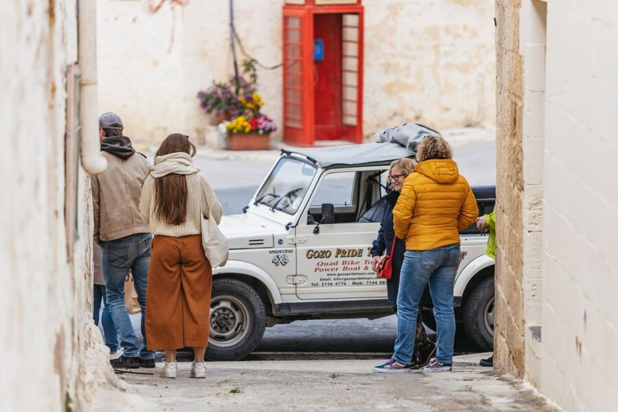 From Malta: Full-Day Gozo UTV Tour with Lunch and Boat Ride - Xlendi Bay and the cliffs near the coast